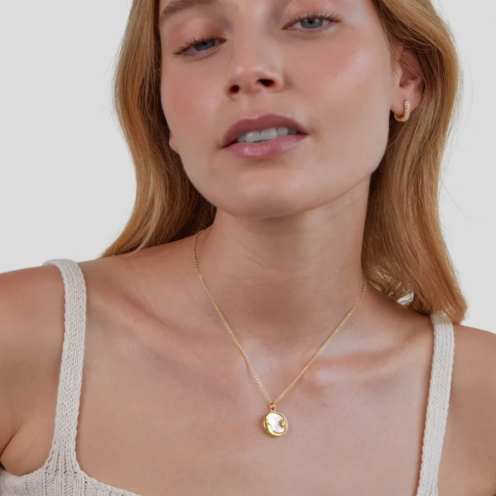'Dreaming in the Clouds' Moon & Star Necklace - Image 3