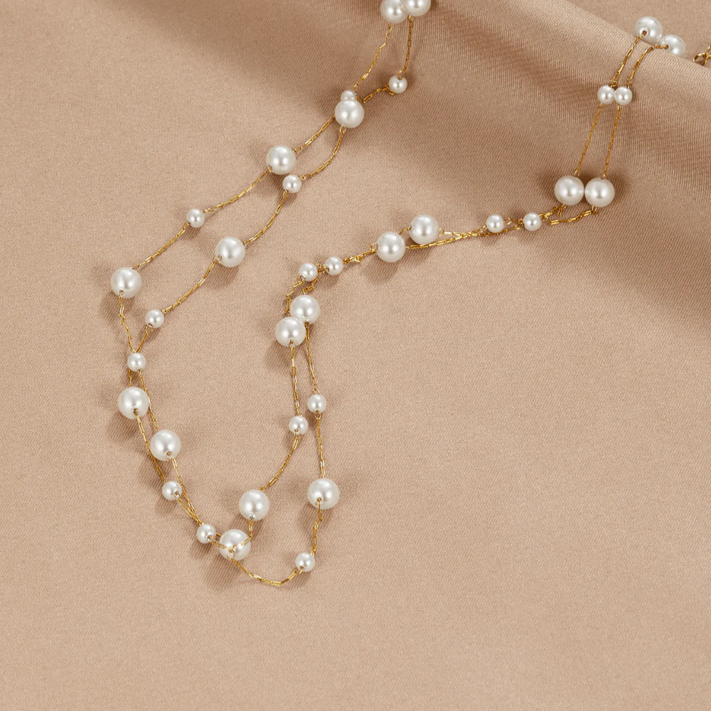 Layered Tori Pearl Necklace - Image 2