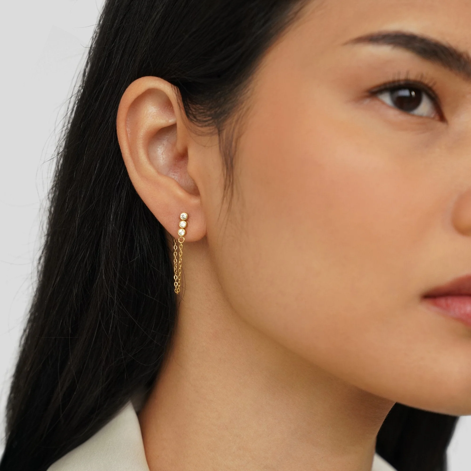 Mara Crystal Chain Earrings - Image 3