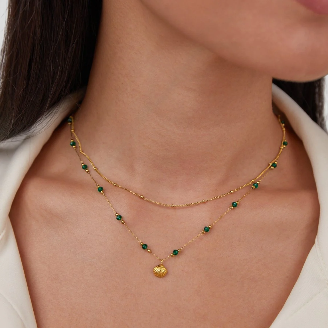 Niyah Bead Gold Chain Necklace - Image 2