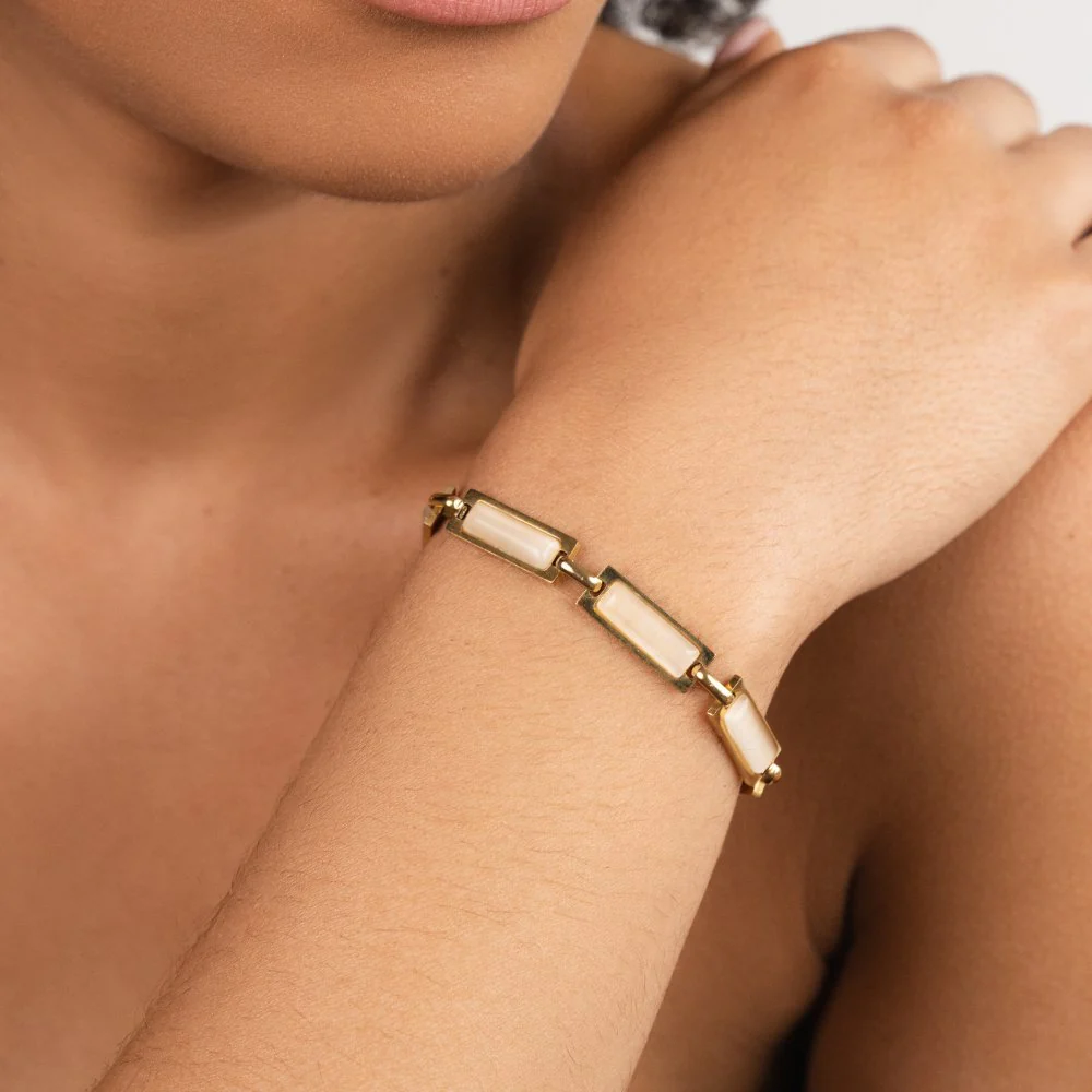 Opal Gold Baguette Bracelet - Image 2
