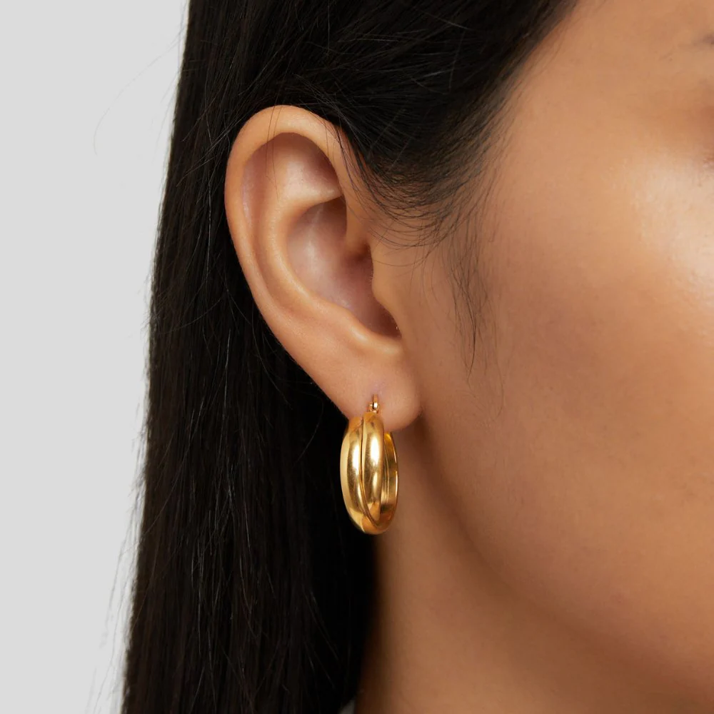 Talia Gold Hoop Earrings - Image 2